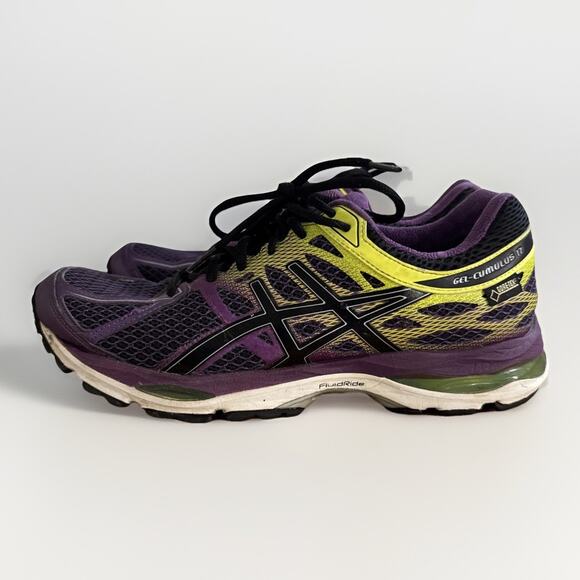 Women's Size 9.5 ASICS Gel Cumulus 17 US Runners Shoes Purple Yellow - Picture 4 of 10